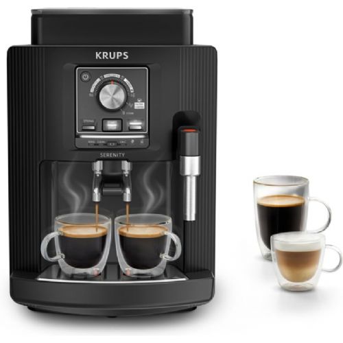 KRUPS Serenity EA4008E0 coffee machine, 15 bar, 1450 W, metal grinder, black