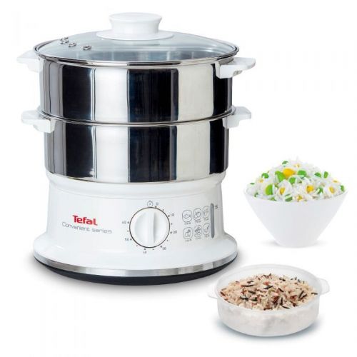 Tefal Steamer Convenient Series VC1451 stainless steel cooker, 2 x 3 l, 900 W, timer, automatic shut-off