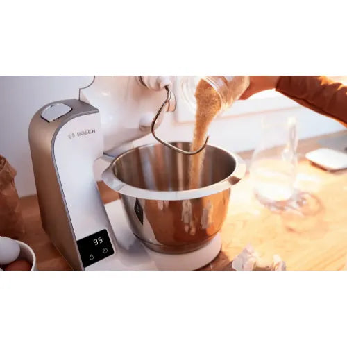 Bosch Home Professional MUM5XW20 food processor with built-in scales, white / champagne