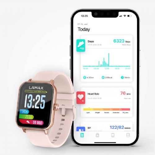 LAMAX BCool 2 Play Smartwatch, 1.83" display, Bluetooth 5.3 calls, 100+ sports modes, 7 days battery life, rose gold