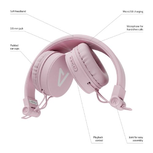 Brezžične slušalke Lamax Blaze2, bluetooth, roza