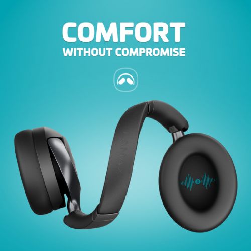 Brezžične ANC slušalke LAMAX HighComfort2 ANC, Bluetooth 5.4, 40 mm pretvorniki, do 57 ur, črne barve