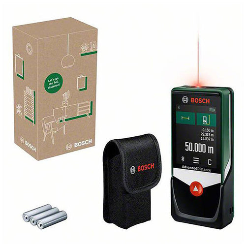 Bosch AdvancedDistance 50C laser distance meter (green/black, range 50 m, Bluetooth)