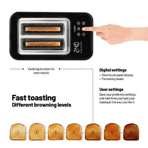 Lauben Toaster 900BC, 900 W, touch screen, 7 browning levels, black