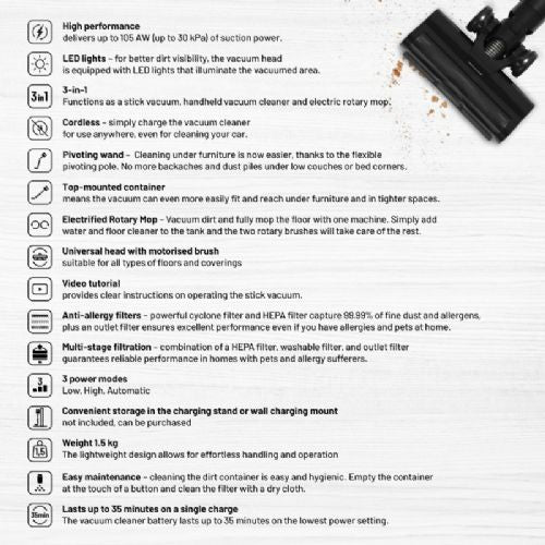 Pokončni sesalnik Lauben 3in1 Pet Deluxe