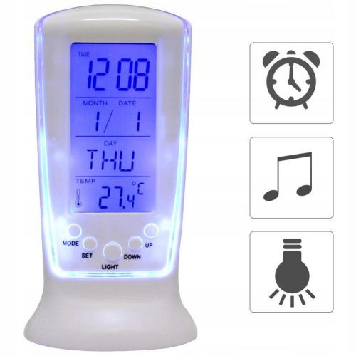 LCD LED digital alarm clock with thermometer