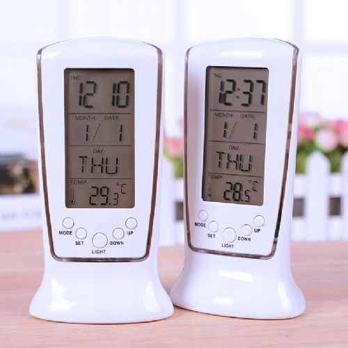 LCD LED digital alarm clock with thermometer