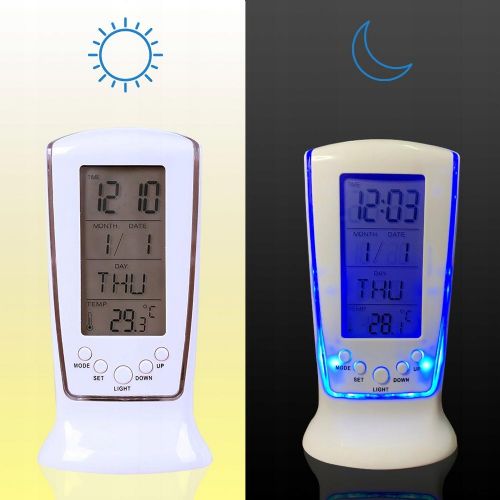 LCD LED digital alarm clock with thermometer
