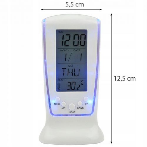 LCD LED digital alarm clock with thermometer