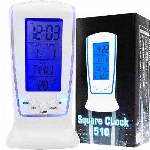 LCD LED digital alarm clock with thermometer