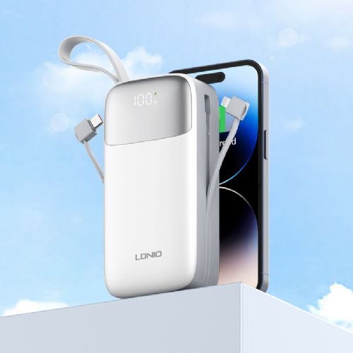 POWER BANK LDNIO 30000mAh 22.5W 5V 3A 2 PORT (2A) + 2 CABLE (1C1L) PQ30