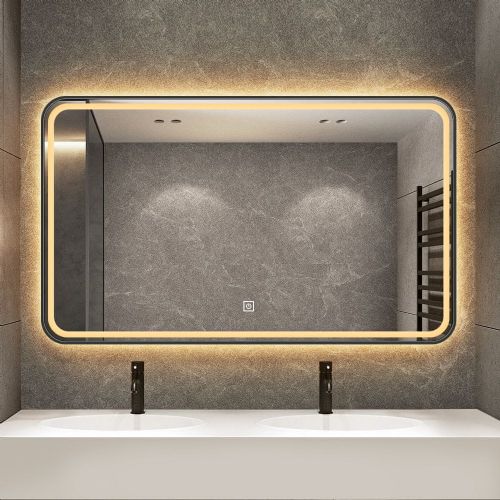 LED mirror S68B, 100x60cm / 60x100cm, with black frame