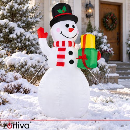 LED RGB inflatable snowman 155cm projector and compressor