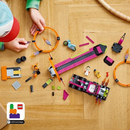 Kocke Lego City: Kaskaderski tovornjak in izziv Ring of Fire (60357)