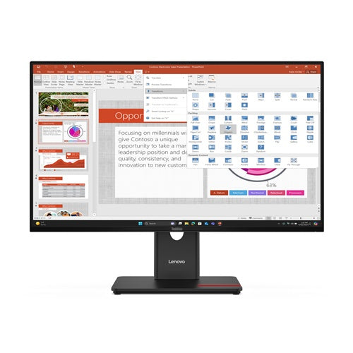 Monitor Lenovo ThinkVision T27-40 68,58 cm (27"), IPS 16:9 1920x1080 (FHD), 100MHz 250cd/m2 1500:1 4ms 1xHDMI 1.4 1xDP 1.2 1xVGA USB-HUB 99 sRGB 3y