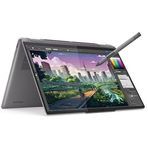 Prenosnik Lenovo Yoga Pro 7 Aura Edition, Intel Ultra 7-255H/32 GB/SSD 1 TB NVMe/35,56 cm (14"), 3K, OLED, MT, 120 Hz/UMA/Win11Home, siv (83KF000ESC)