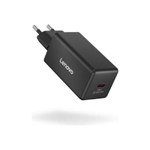 Lenovo 65W GaN mini laptop power adapter, USB‑C, 2 m cable, Europlug, fast charging