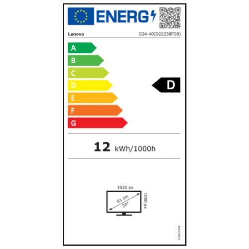 Monitor LENOVO D24-40 60,5cm (23,8") FHD VA LED LCD HDMI/VGA