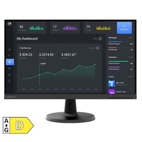 Monitor LENOVO D24-40 60,5cm (23,8") FHD VA LED LCD HDMI/VGA