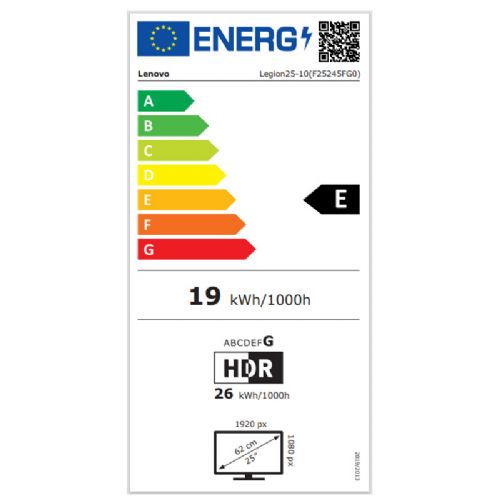 Monitor LENOVO Legion 25-10 62,23cm (24,5") FHD IPS 320Hz DP/HDMI HDR10 gaming