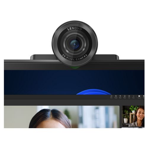 Spletna kamera LENOVO QHD 2K, nastavljivo vidno polje 90/78/65, usmerjeni mikrofon, samodejno ostrenje HDR, umetna inteligenca, kadriranje/obraz, USB-C/A, snemljiv kabel 1,5 m