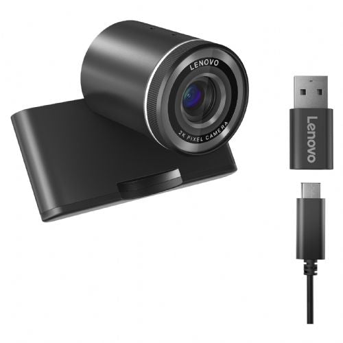 Spletna kamera LENOVO QHD 2K, nastavljivo vidno polje 90/78/65, usmerjeni mikrofon, samodejno ostrenje HDR, umetna inteligenca, kadriranje/obraz, USB-C/A, snemljiv kabel 1,5 m