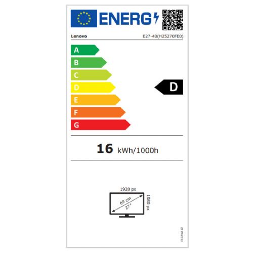 Monitor Lenovo ThinkVision E27-40 27" FHD IPS 100Hz HDR10 zvočniki