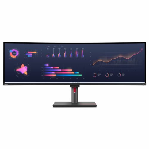 Monitor Lenovo ThinkVision P49w-30, 124,5 cm (49"), 5120 x 1440 (5K), IPS, 32 : 9, 60 Hz, 350 cd/m2, 4 ms, 2 x HDMI, DP, 4 x USB 3.2, G1, USB-C (100 W), USB-B 3.2 G1, RJ45, 2 x 5 W 9821231918