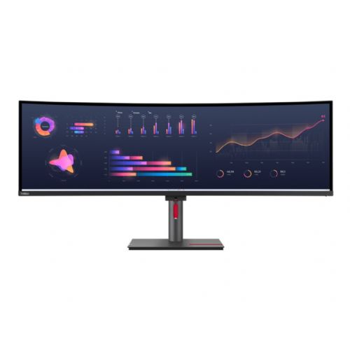 Monitor Lenovo ThinkVision P49w-30, 124,5 cm (49"), 5120 x 1440 (5K), IPS, 32 : 9, 60 Hz, 350 cd/m2, 4 ms, 2 x HDMI, DP, 4 x USB 3.2, G1, USB-C (100 W), USB-B 3.2 G1, RJ45, 2 x 5 W