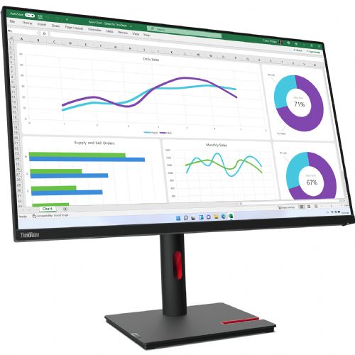Monitor Lenovo ThinkVision T32h-30, 80,1 cm (31,5), 2560 x 1440 (WQHD), IPS, 350 cd/m2, 16 : 9, 4 ms, 60 Hz, HDMI, DP, USB-C, pivot, črn