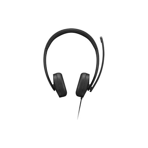 Slušalke Lenovo USB-A 2. generacije z mikrofonom, naglavni trak, zložljive, črne, žično povezovanje