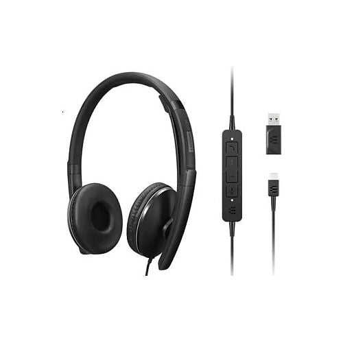 Slušalke Lenovo ANC Gen 2 UC žične, USB-C, naglavni trak, binauralne, vgrajen mikrofon z odpravljanjem šumov