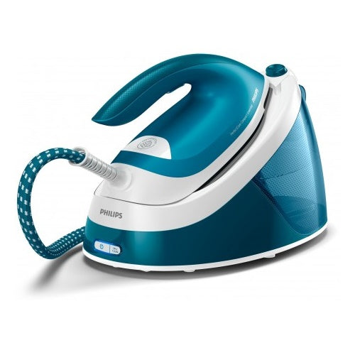 Likalna postaja Philips PerfectCare Compact Essential GC6840/20, 2400 W, 1300 ml, 120 g/min para, dodaten izbruh pare 360 g/min, zeleno-bel