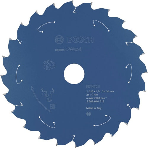 Bosch EXPERT Wood circular saw blade, Ø 216 mm, 24 teeth (30 mm bore, for cordless miter saws)