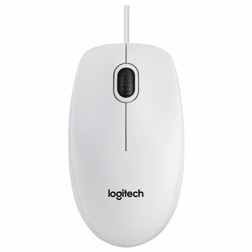 Miška Logitech B100 optična USB bela