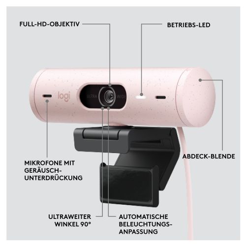 Logitech BRIO 500 barva 1920 x 1080 720p 1080p avdio USB-C