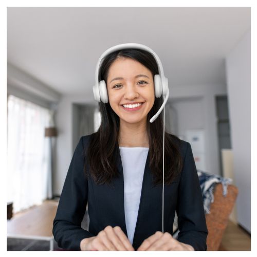 Slušalke LOGITECH H390 za ušesne žične USB-A umazano bele barve