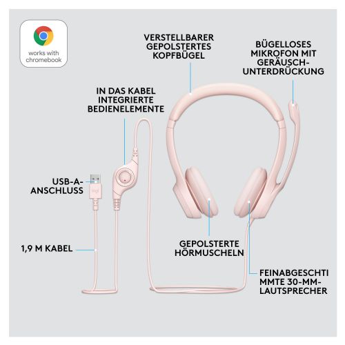 Ušesne slušalke Logitech H390 žične USB-A vrtnice