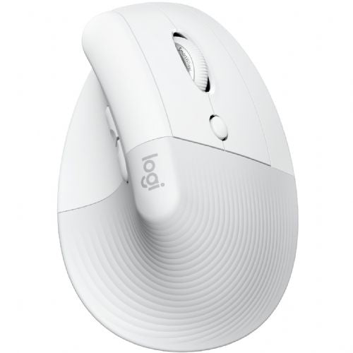 Miška, vertikalna Logitech Lift for Business, ergonomska, 6 gumbov, brezžični Bluetooth 2,4 GHz Bolt USB sprejemnik, umazano bel