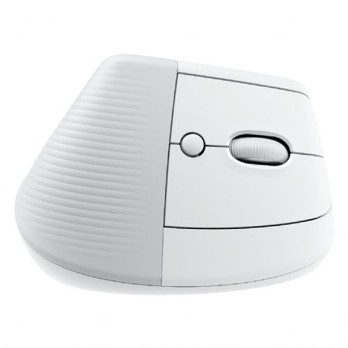 Miška Logitech Lift for Mac Vertikalna miška, ergonomska optična 6 gumbov, brezžična povezava Bluetooth Bolt USB sprejemnik umazano bel