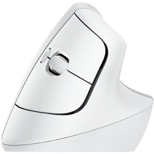 Miška Logitech Lift for Mac Vertikalna miška, ergonomska optična 6 gumbov, brezžična povezava Bluetooth Bolt USB sprejemnik umazano bel