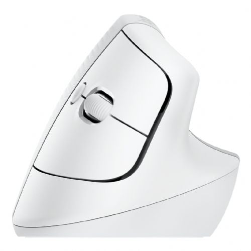Miška Logitech Lift for Mac Vertikalna miška, ergonomska optična 6 gumbov, brezžična povezava Bluetooth Bolt USB sprejemnik umazano bel