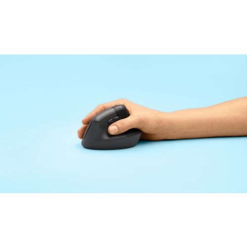 Miška Logitech Lift Vertical, za desničarje, brezžična, črna