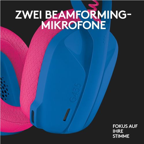 Slušalke LOGITECH Lightspeed G435, polne velikosti, Bluetooth / 2,4 GHz, brezžične, modre, Discord certifikat