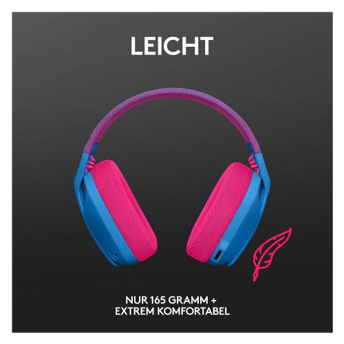 Slušalke LOGITECH Lightspeed G435, polne velikosti, Bluetooth / 2,4 GHz, brezžične, modre, Discord certifikat