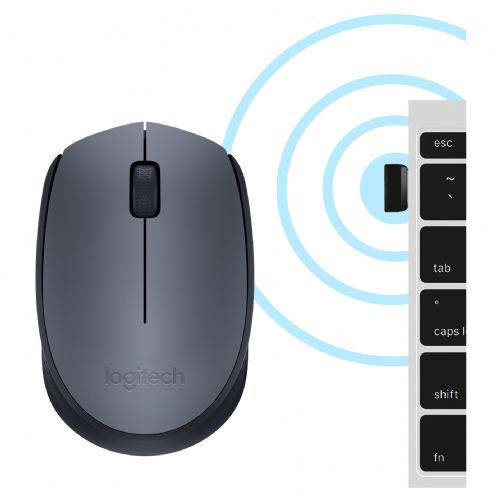 Brezžična miška Logitech M170 Wireless črno/siva