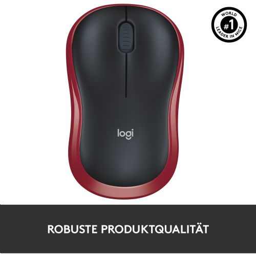 Miška Logitech M185 Wireless rdeča