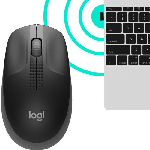 Logitech M190 brezžična optična črna