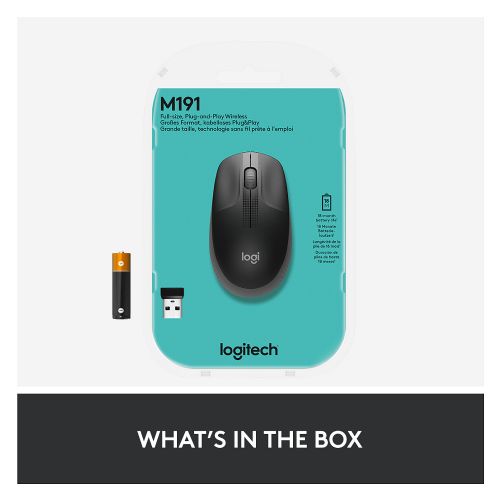 Logitech M190 brezžična optična črna