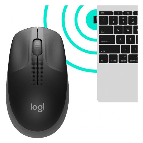 Logitech M190 brezžična optična črna